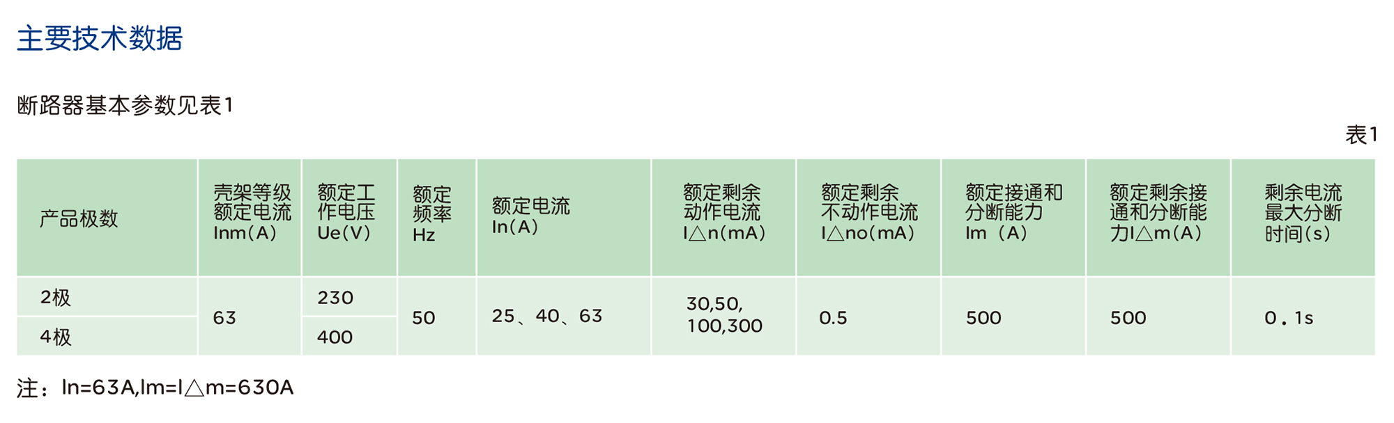 人民电器RDX16L-63系列剩余电流动作断路器 (电磁式) 